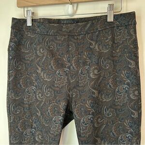 Sanctuary Paisley Damask Ponte Stretch Leggings Brown Grey Blue - Size Large